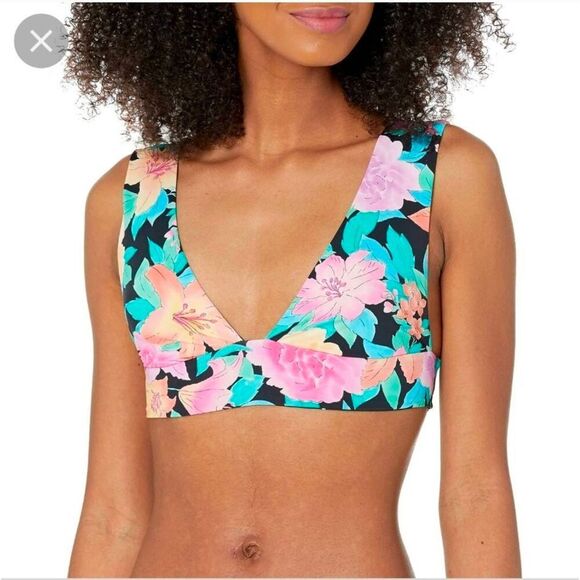 Billabong Other - Billabong Floral Tropical V-Neck Swim Bikini Top Size Small NWOT